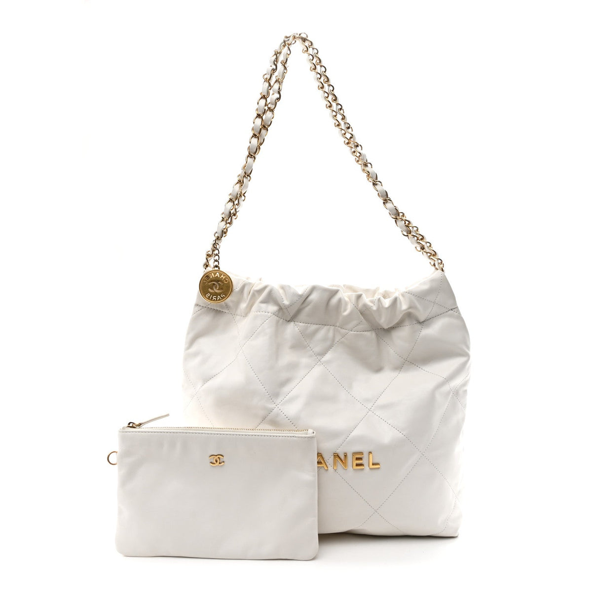 Small Quilted Calfskin Handbag - White