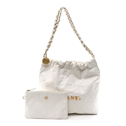 Small Quilted Calfskin Handbag - White