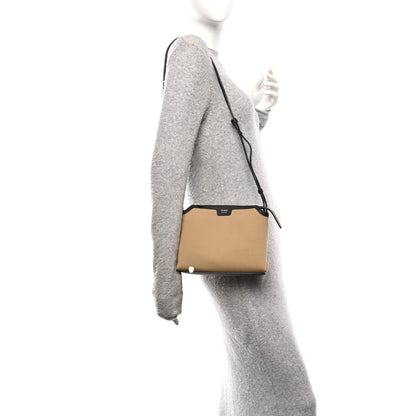 Medium Calfskin Canvas Crossbody Bag - Black