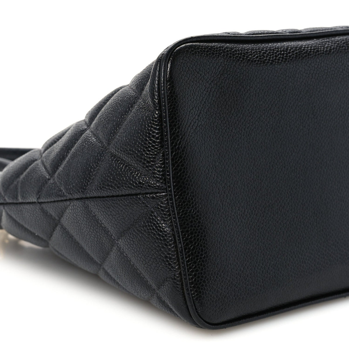 Quilted Caviar Tote Bag - Black