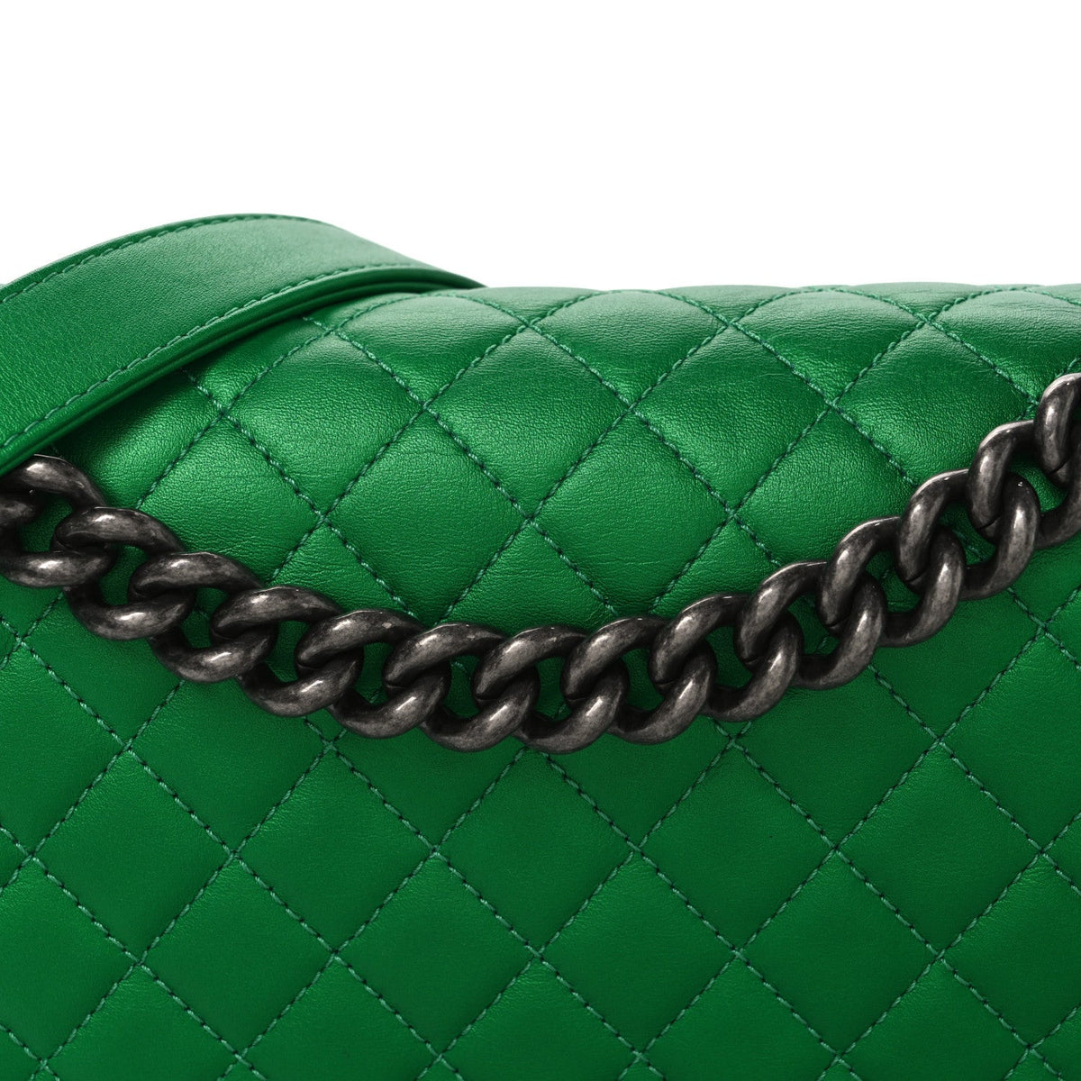 Medium Quilted Calfskin Flap Shoulder Bag - Green