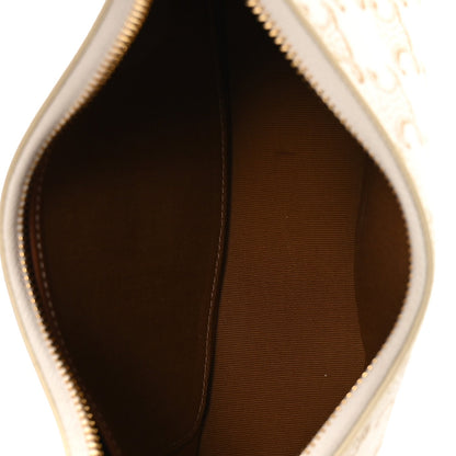 Calfskin Canvas Shoulder Bag - White