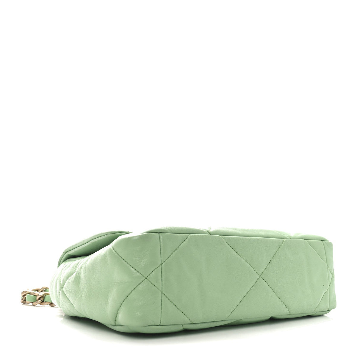 Medium Quilted Goatskin Flap Shoulder Bag - Light Green