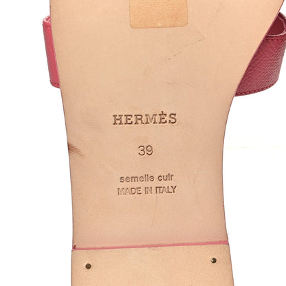 Hermes Epsom Oran Women's Sandals Rose De Venise