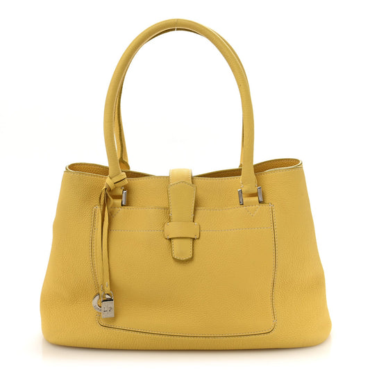Calfskin Handbag - Yellow