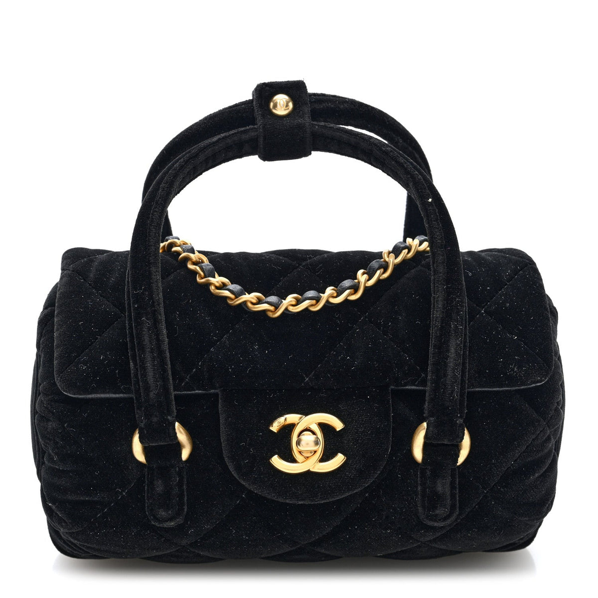 Mini Quilted Flap Shoulder Bag - Black