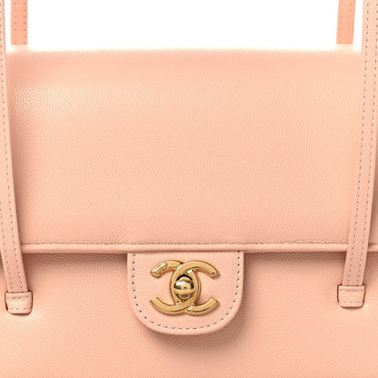 Small Caviar Flap Shoulder Bag - Pink