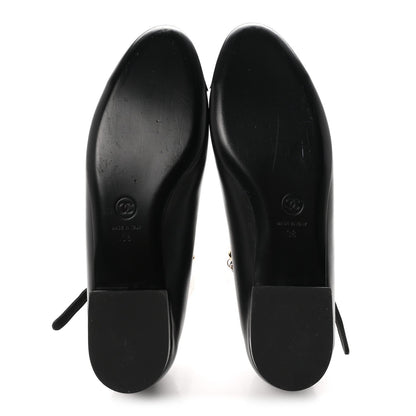 Chanel Pearl Cap Toe Chain Women's Ballerina Flats
