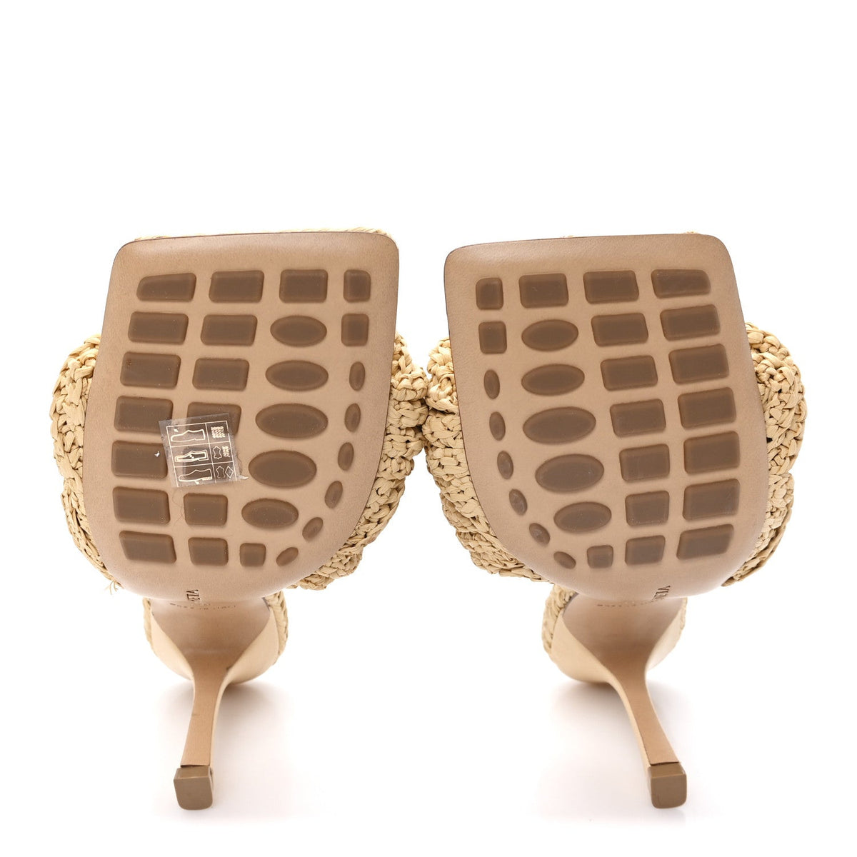 Bottega Veneta Raffia Women's Intrecciato Lido Mule 90 Sandals 36 Cane Sugar