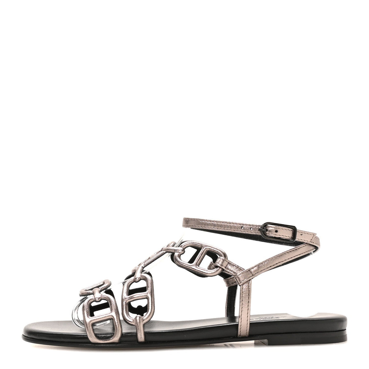 Hermès Metallic Nappa Women's Naos Sandals 38 Champagne