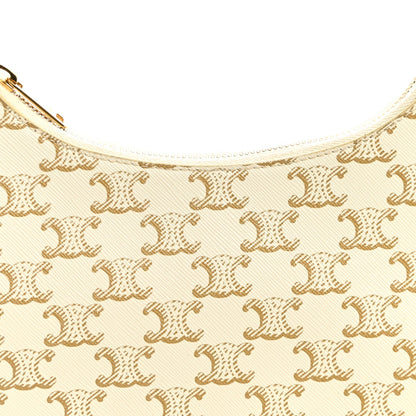 Calfskin Canvas Shoulder Bag - White
