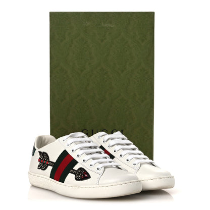 Gucci Calfskin Web Studded Arrow Ace Women's Sneakers White