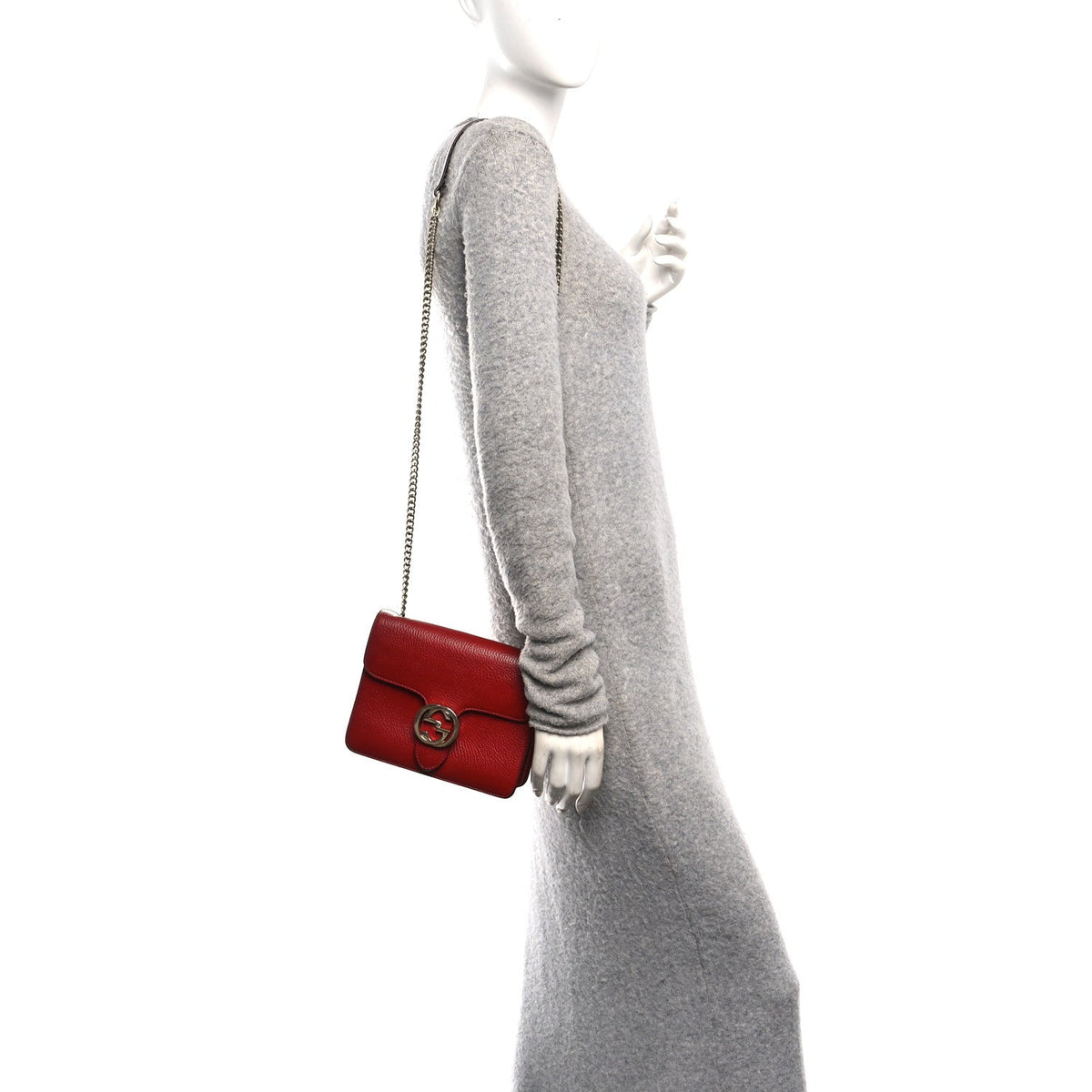 Small Calfskin Shoulder Bag - Red