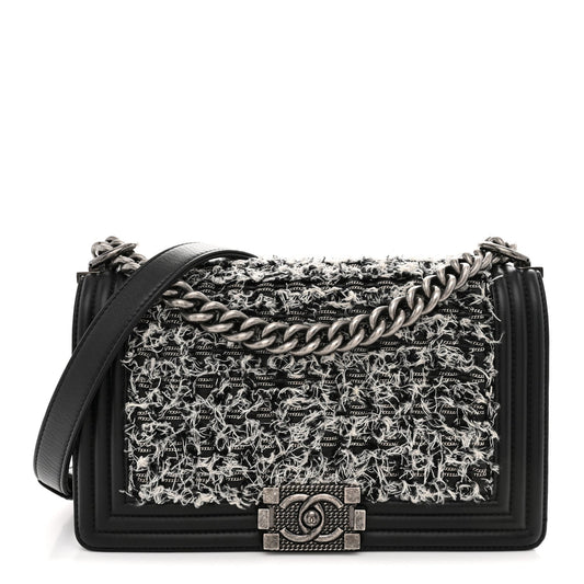 Medium Calfskin Flap Shoulder Bag - Black