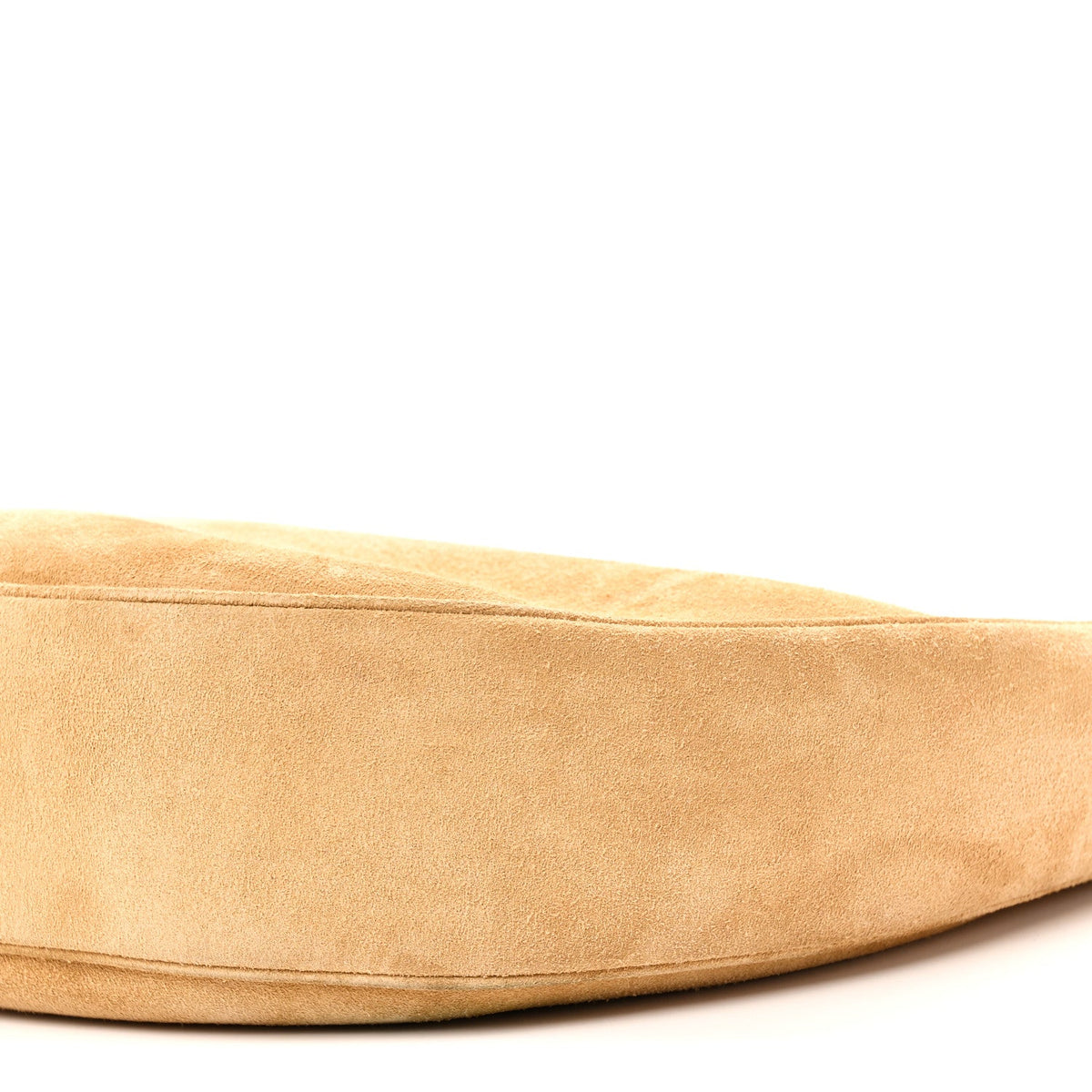 Large Calfskin Suede Shoulder Bag - Beige