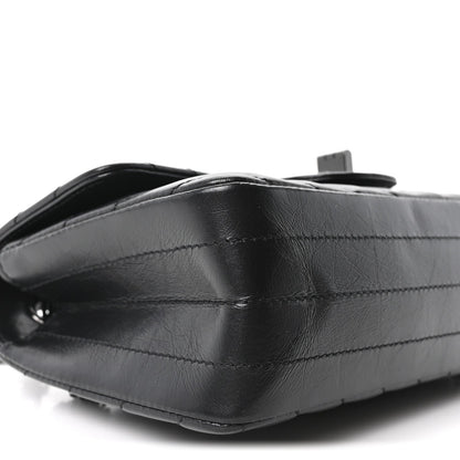 Mini Quilted Calfskin Flap Shoulder Bag - Black