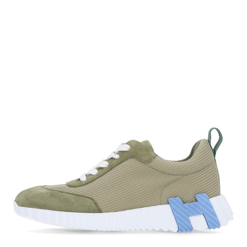 Technical Mesh Suede Goatskin Bouncing Sneakers Vert Celadon