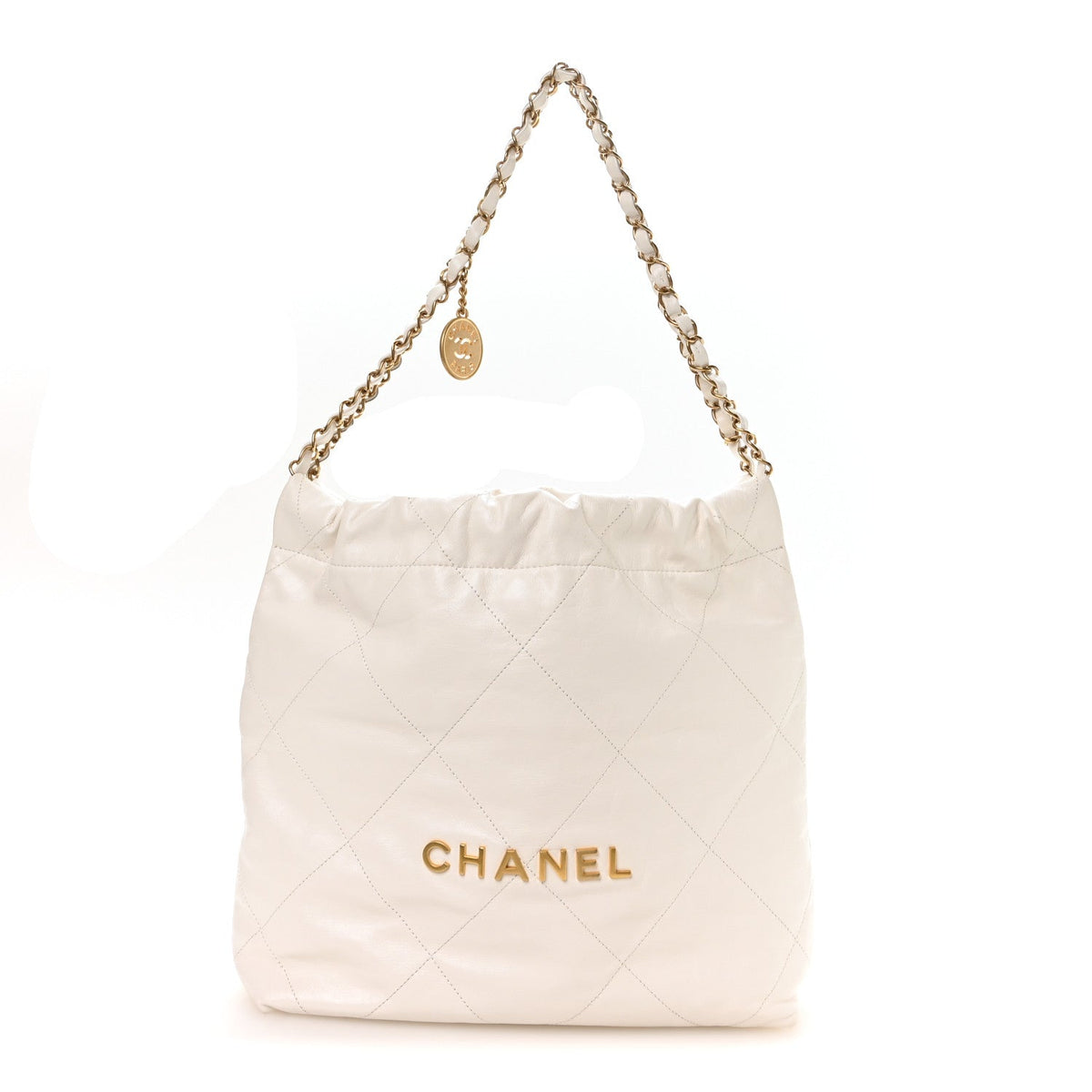 Small Quilted Calfskin Handbag - White