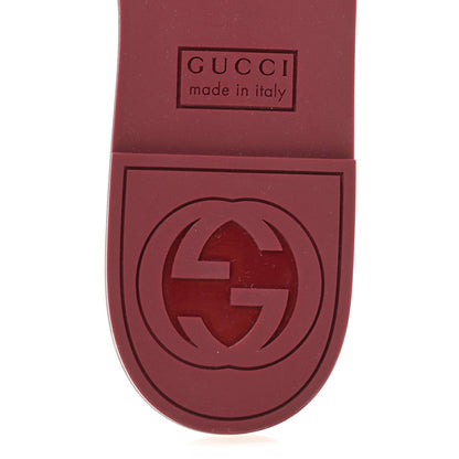 Gucci Rubber Women's Interlocking G Slide Sandals 39 Rosso Ancora
