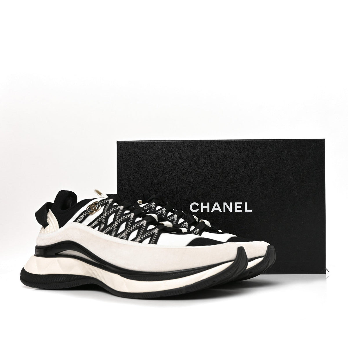 Chanel Fabric Suede Calfskin Women's Sneakers