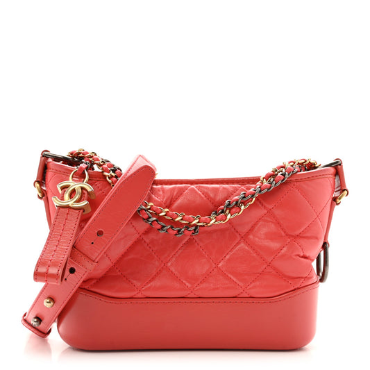Small Quilted Calfskin Hobo Bag - Pink