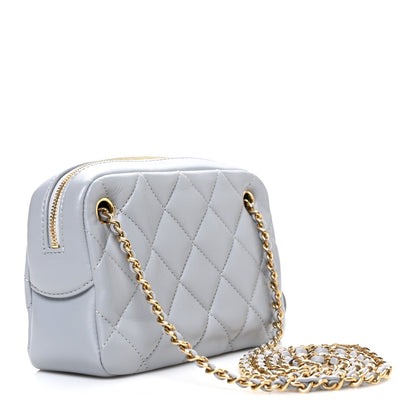 Mini Quilted Lambskin Handbag - Grey