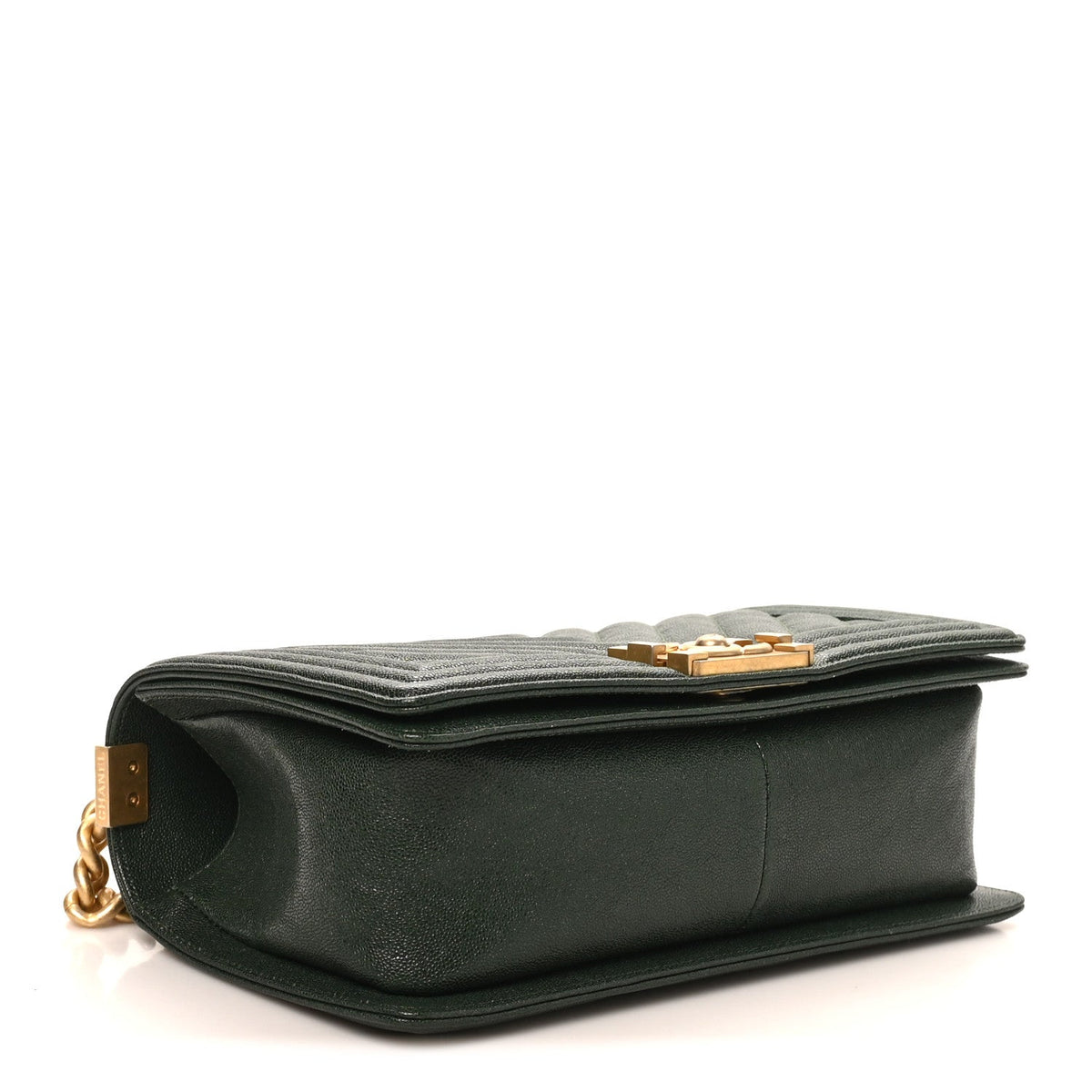 Medium Quilted Caviar Flap Shoulder Bag - Green
