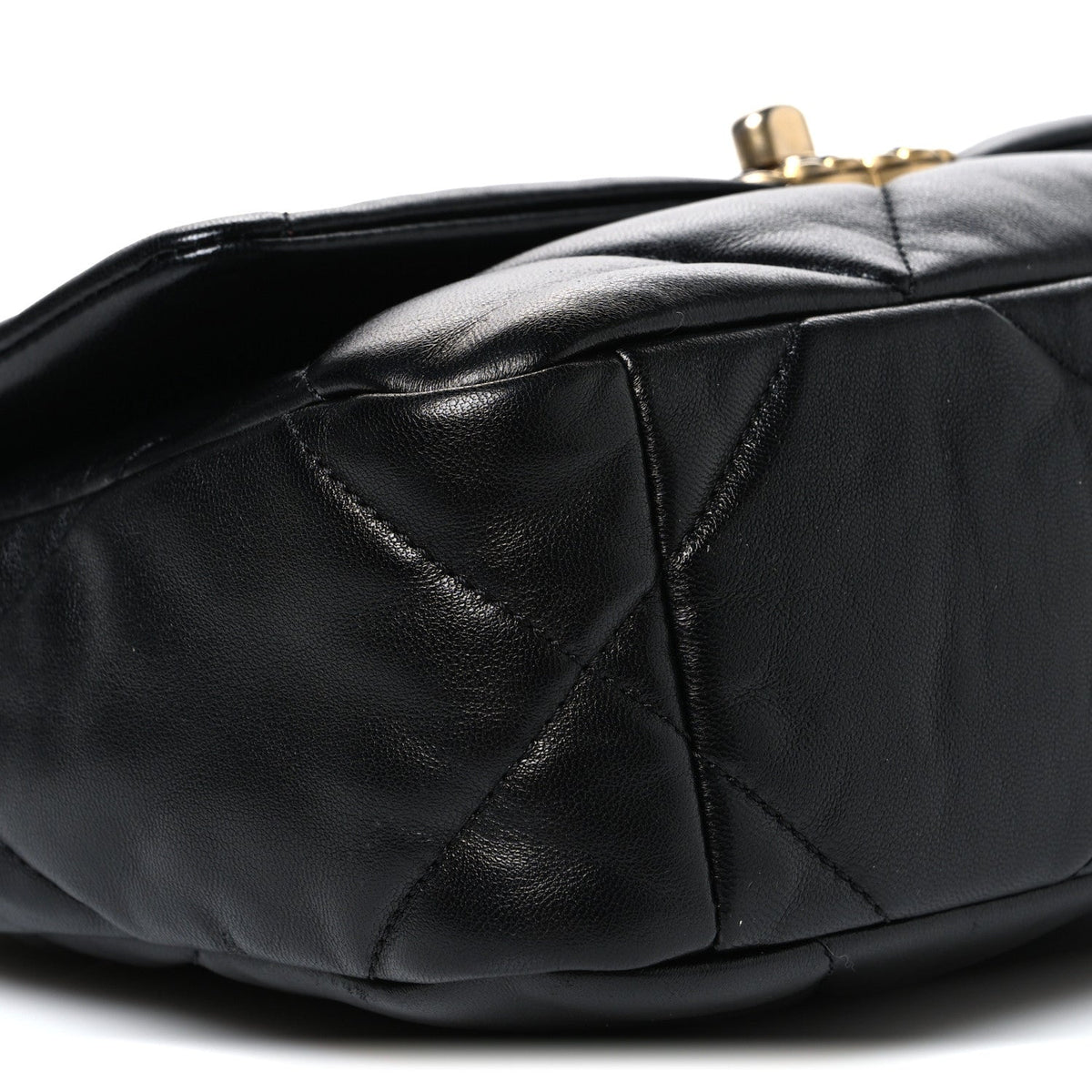 Medium Quilted Lambskin Flap Shoulder Bag - Black