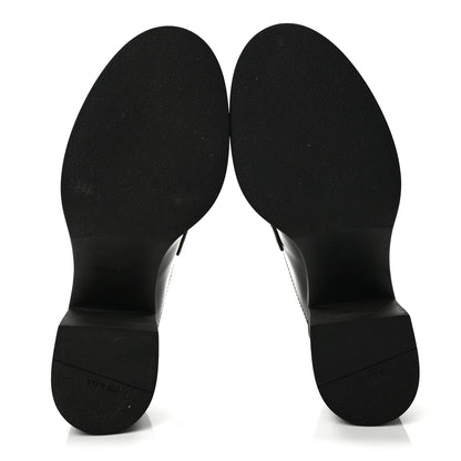 Prada Spazzolato Women's Platform Loafer Mules 38.5 Black