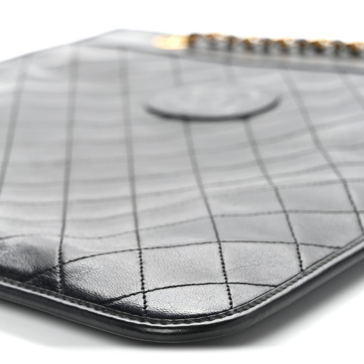 Quilted Lambskin Shoulder Bag - Black