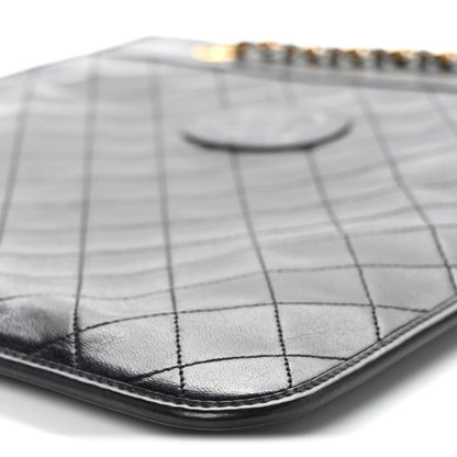 Quilted Lambskin Shoulder Bag - Black