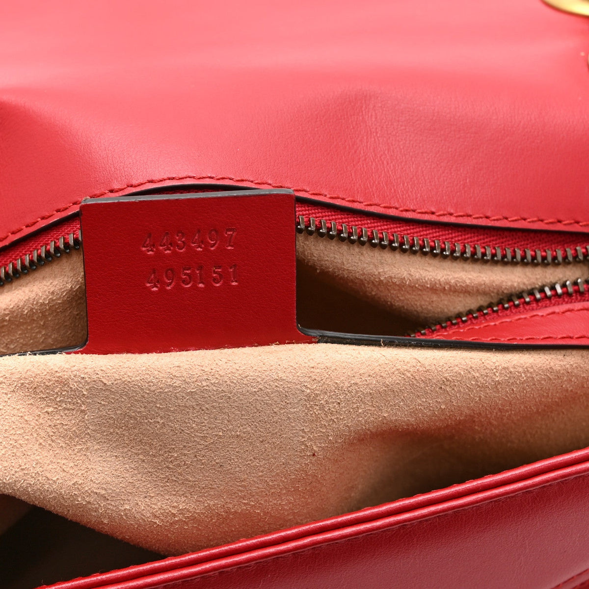 Small Calfskin Shoulder Bag - Red