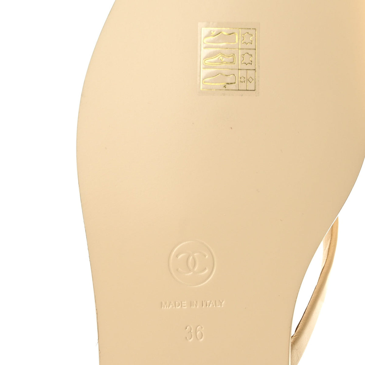 Chanel Goatskin CC Times Square Women's Thong Sandals Beige