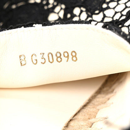 Chanel Lace Women's CC Espadrilles Flats 36 Black