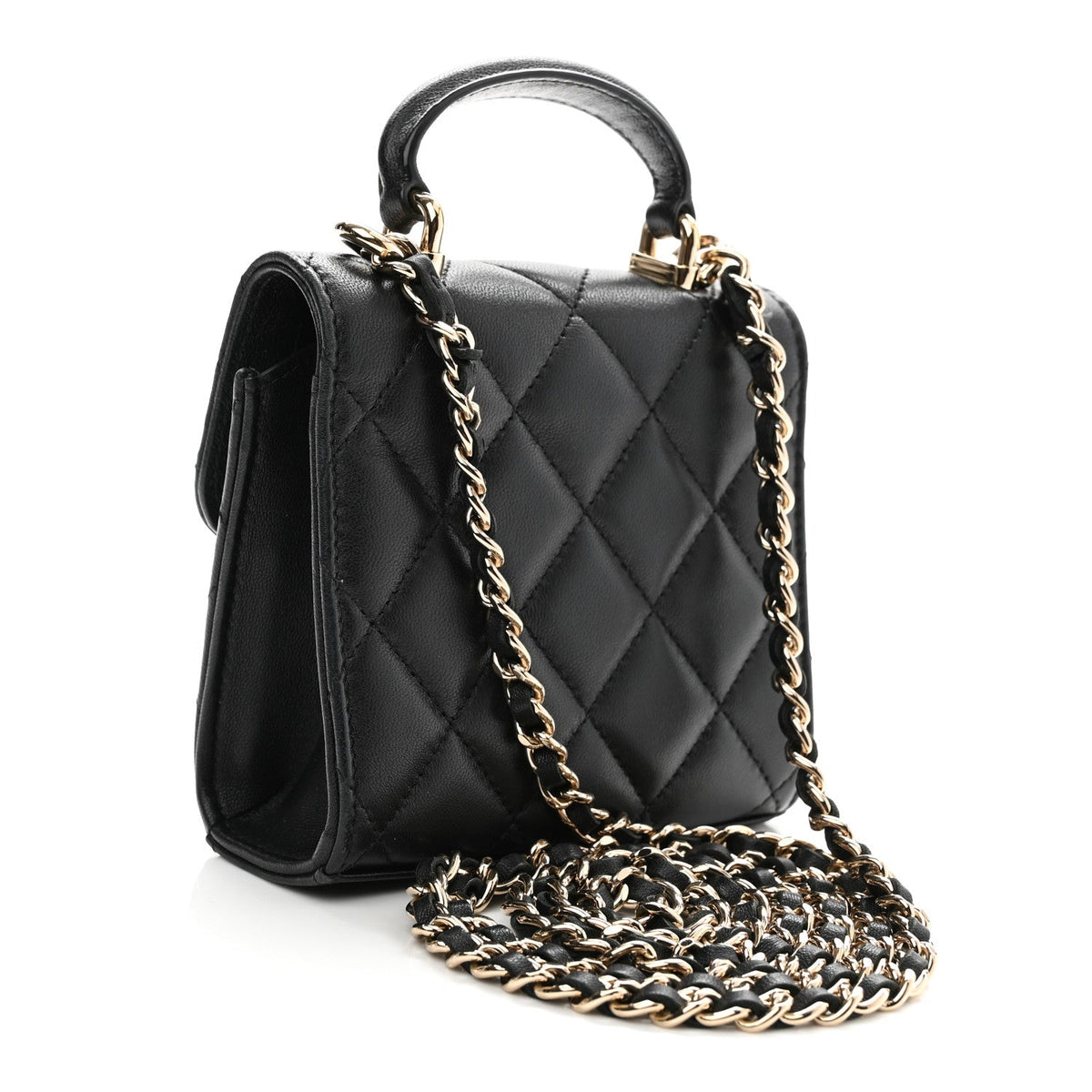 Quilted Lambskin Clutch Bag - Black