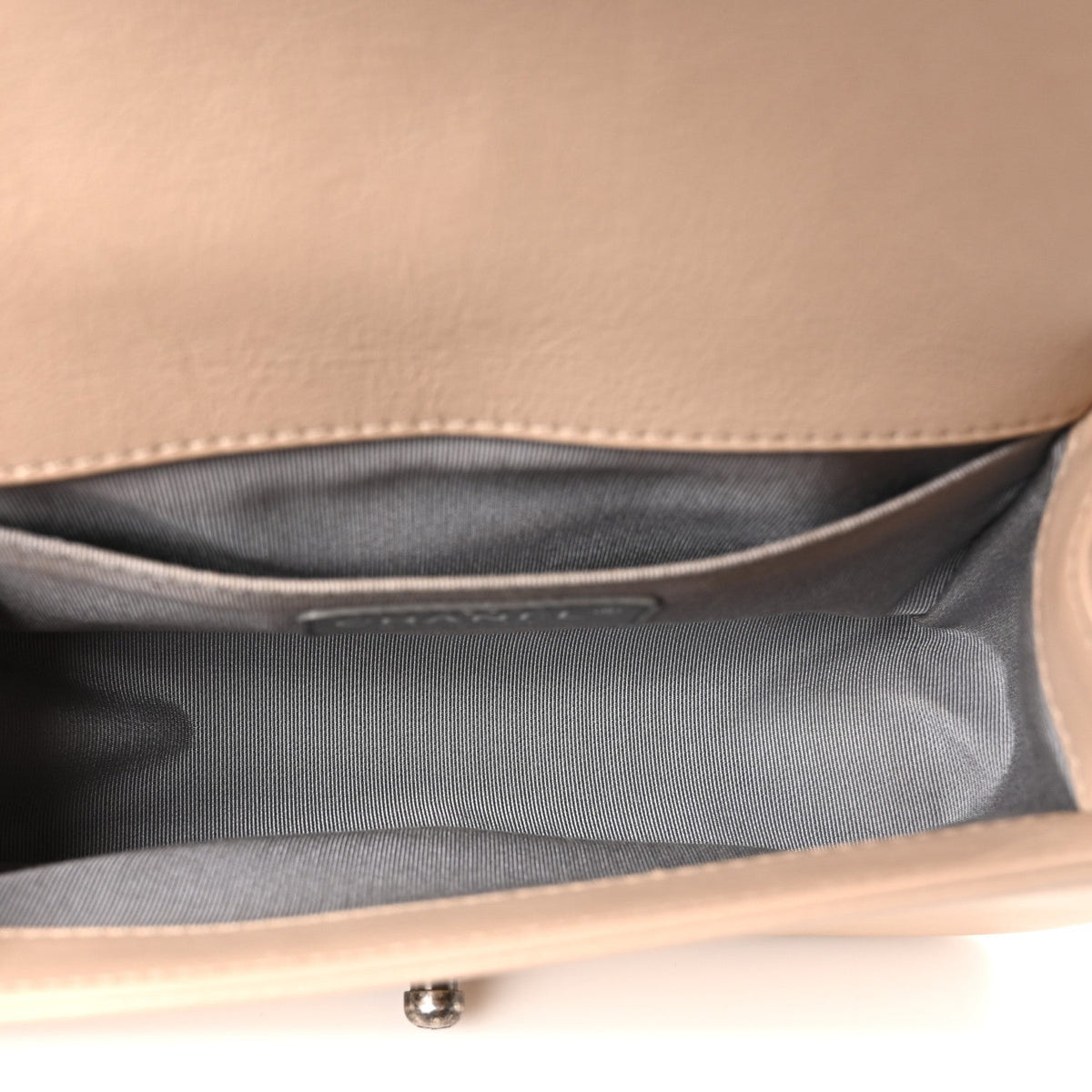 Small Calfskin Flap Shoulder Bag - Beige