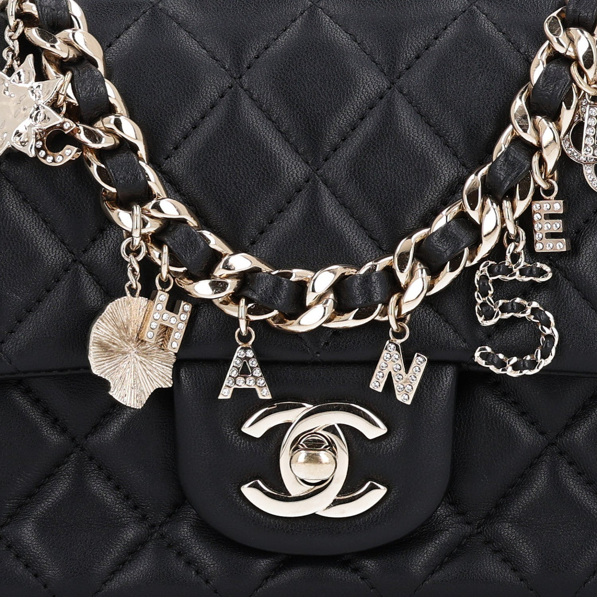 Mini Quilted Lambskin Flap Shoulder Bag - Tan