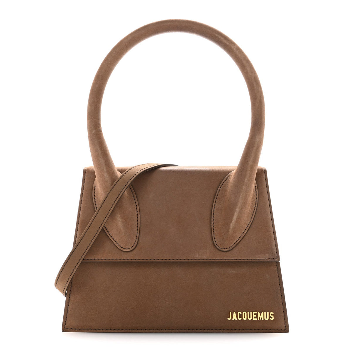 Suede Handbag - Brown