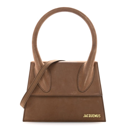 Suede Handbag - Brown