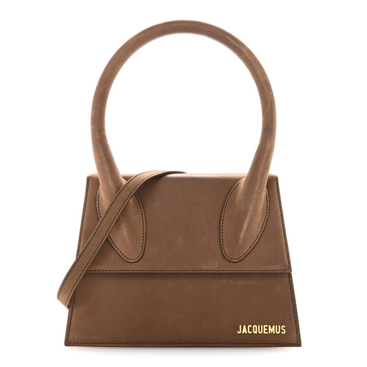 Suede Handbag - Brown