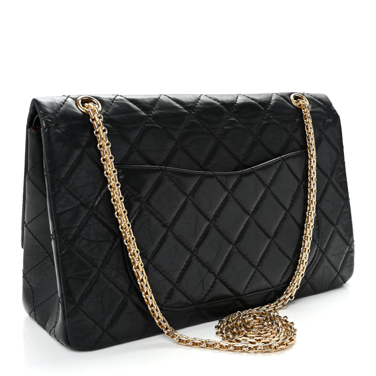 Quilted Calfskin Flap Shoulder Bag - Black