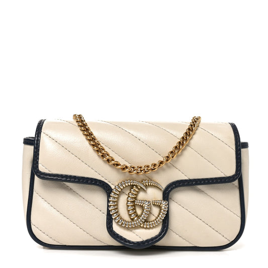 Mini Calfskin Shoulder Bag - White