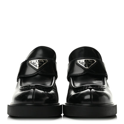 Prada Spazzolato Women's Platform Loafer Mules 38.5 Black