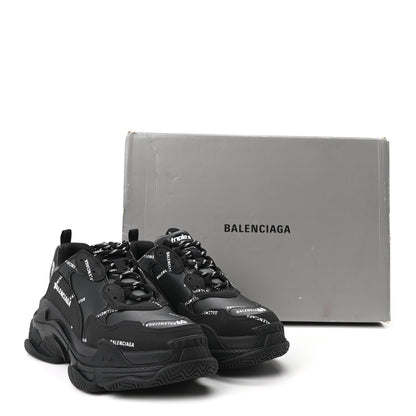 Balenciaga Technical Fabric Men's Triple S Sneakers 40 Black White