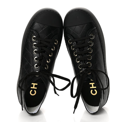 Chanel Lambskin Printed Logo Women's Shoes