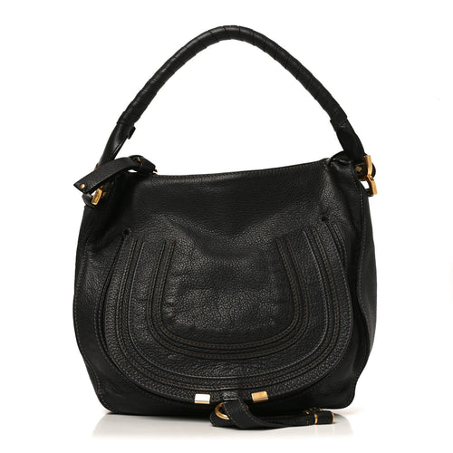 Medium Calfskin Hobo Bag - Black