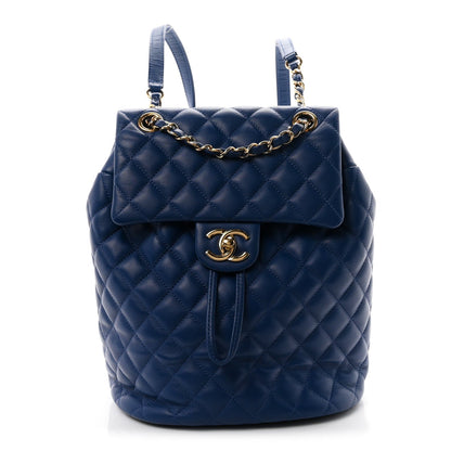 Small Quilted Lambskin Backpack - Blue