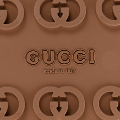Gucci Rubber Men's Interlocking G Platform Slide Sandals 9 Vintage Camel