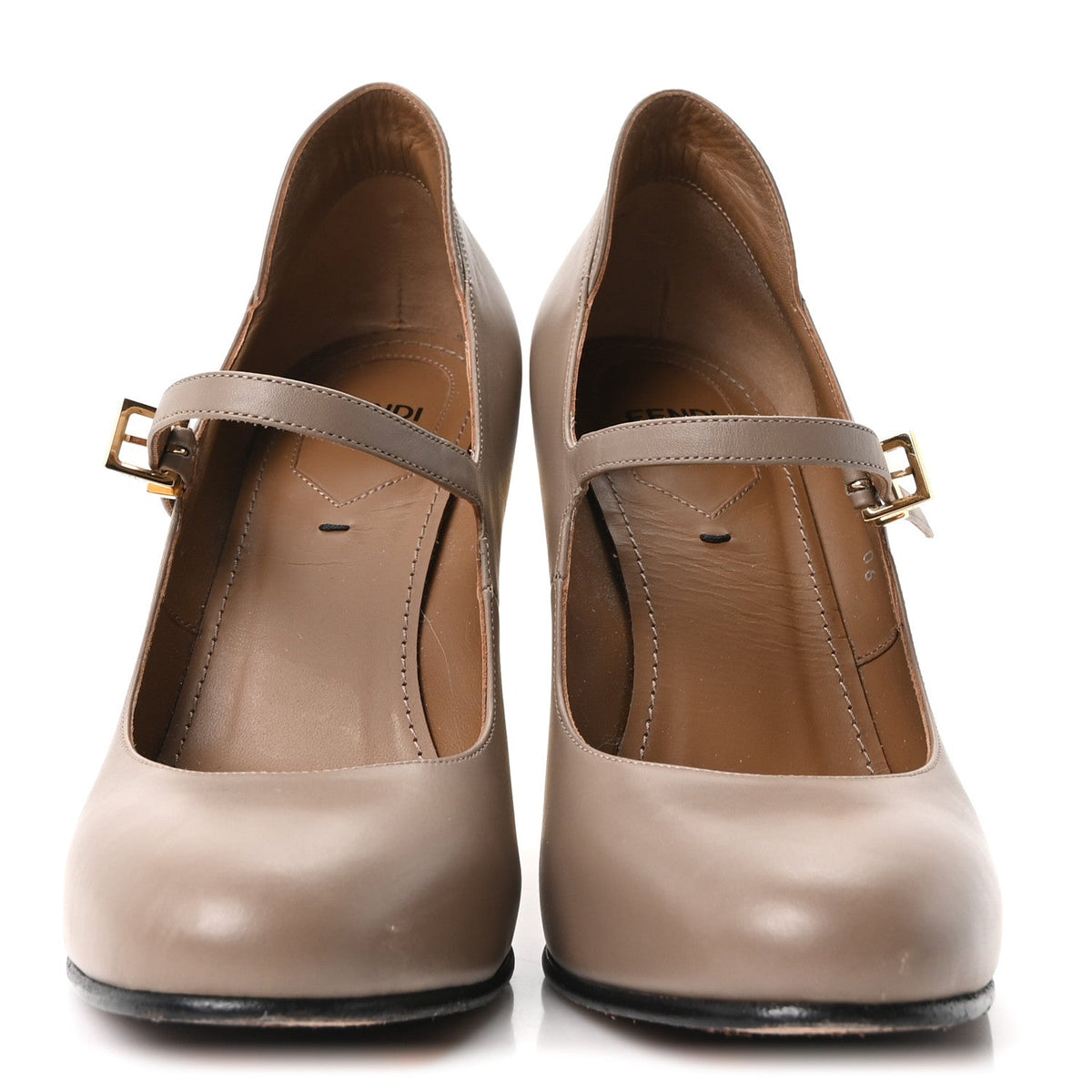 Fendi Vitello Women's Delfina High Heel Pumps 37 Tortora