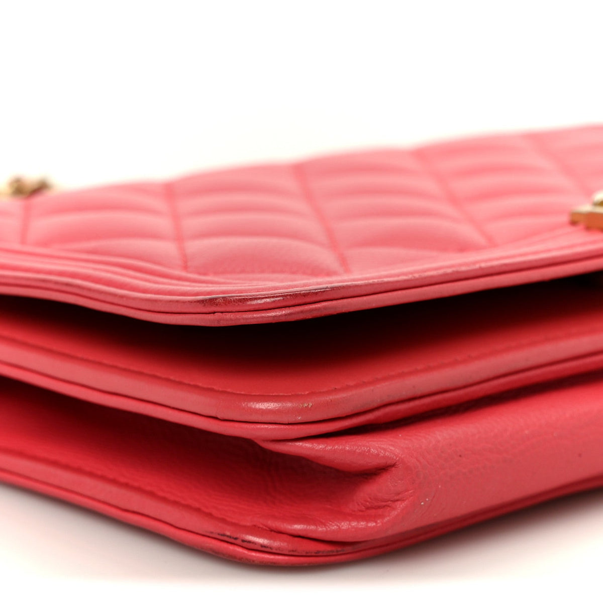 Quilted Caviar Wallet Bag - Pink